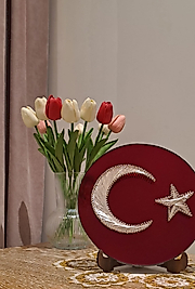Türk bayrağı(aynalı ve ahşap ayaklı)